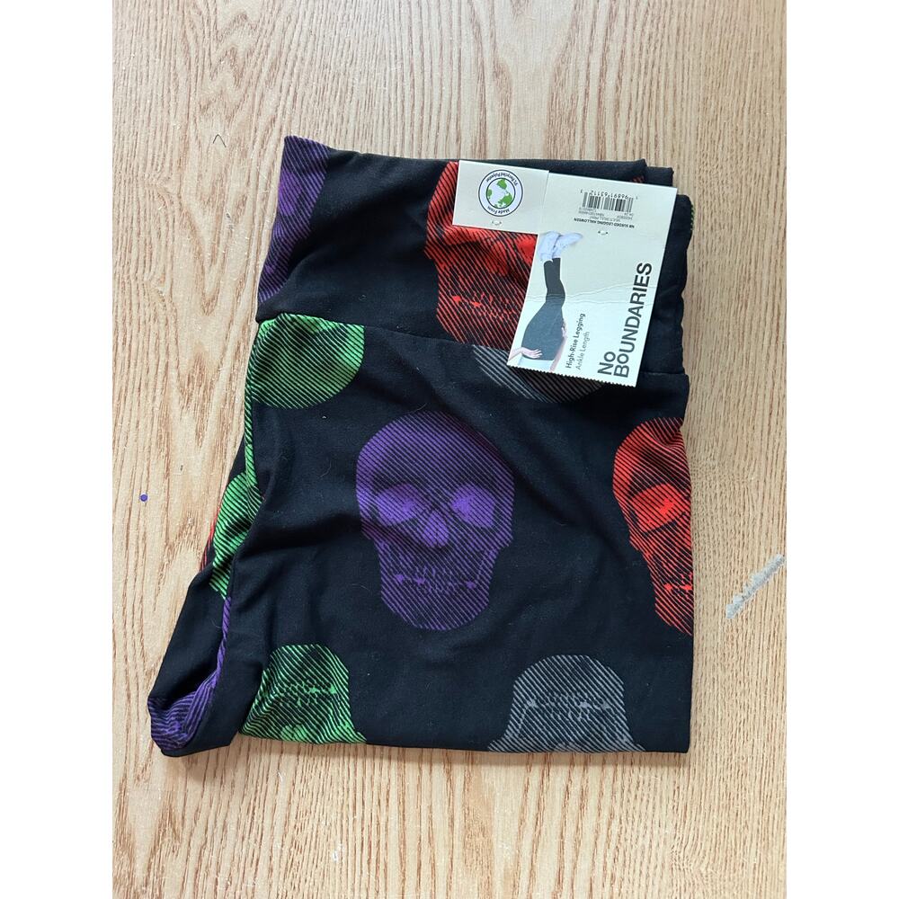 New Women’s NOBO Skull print 💀 High Rise Leggings Ankle Length Size Large/XL